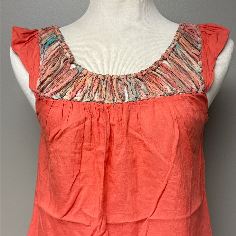 Lucky Brand Boho Ruched Scoop Neck Sleeveless Top – Size S - Picture 4 of 6